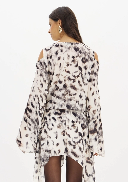 Blusa Estampada Ombro Vazado - Myft