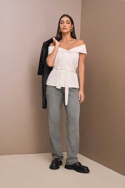 Blusa Ombro a Ombro Transpasse - Yexx