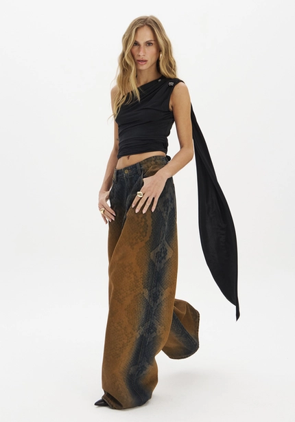 Blusa Ombro Único Com Pala - Myft