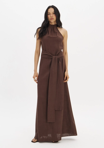 Vestido Longo Gola Alta - Myft