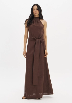 Vestido Longo Gola Alta - Myft