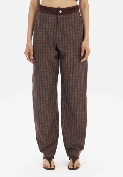 Calça Barrel Xadrez – Myft