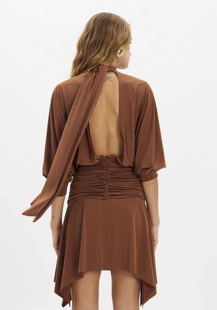 Vestido Curto Gola Alta - Myft