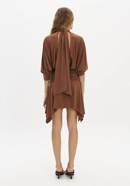 Vestido Curto Gola Alta - Myft