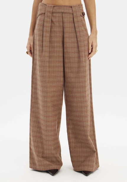 Calça Wide Leg Xadrez – Myft