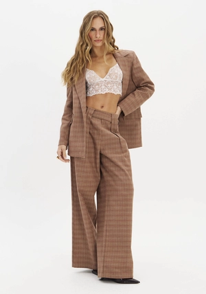 Calça Wide Leg Xadrez – Myft