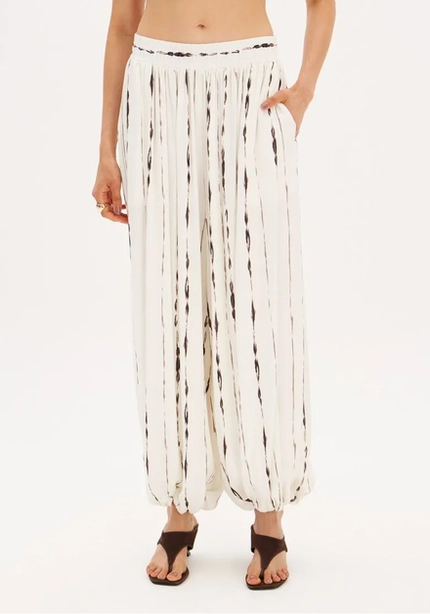 Calça Balloon Estampada Cintura Média - Myft