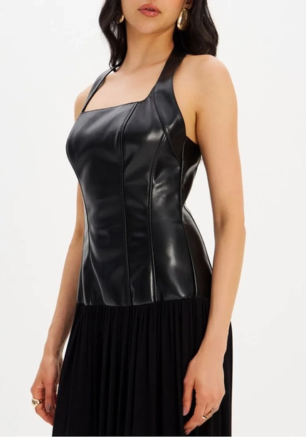 Vestido Super Midi Com Recortes - Myft