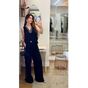Blusa Decote V Com Brilho - Myf