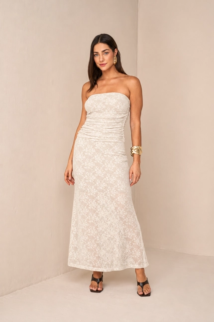 Vestido Midi Drapeado – Yexx