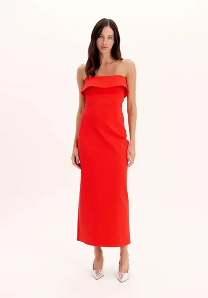Vestido Midi Sem Alças - Myft