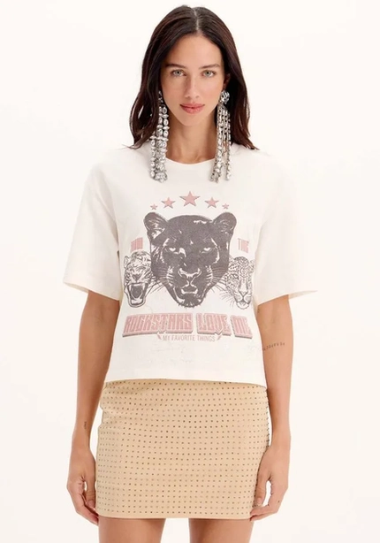 T-shirt Com Estanpa – Myft