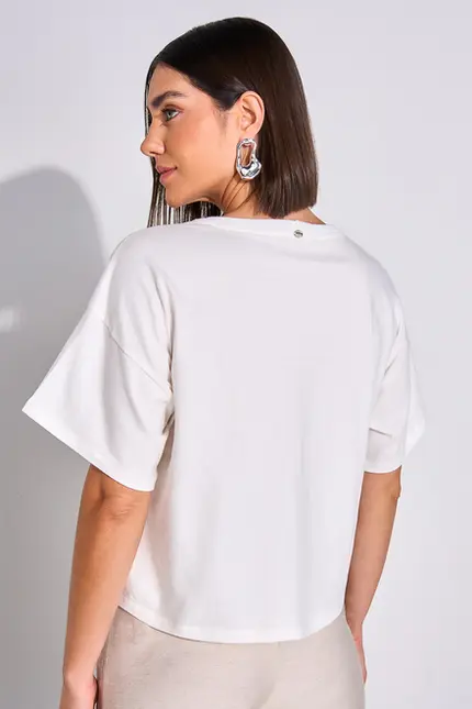 Blusa com Bordado Prateado – Yexx