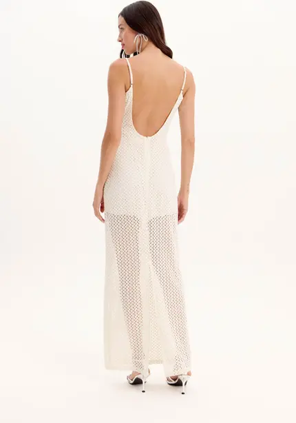 Vestido Midi Em Renda - Myft