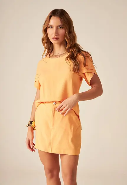 T-Shirt com Manga Tulipa – Bana Bana