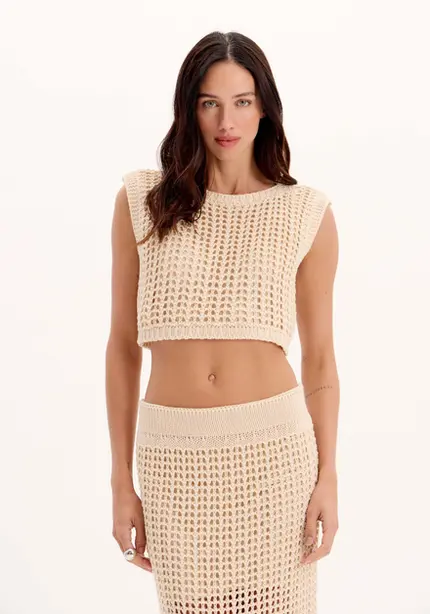 Blusa Cropped Tricot - Myft