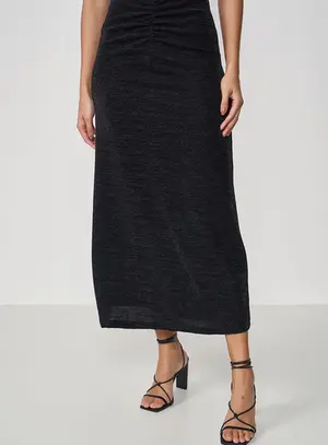 Saia Midi Com Franzido - Colcci