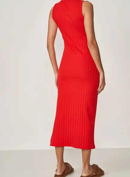 Vestido Midi Canelado - Colcci