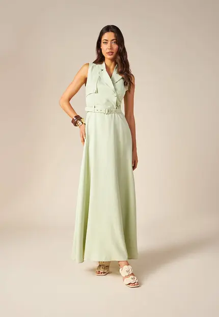 Vestido Longo Com Cinto – Bana Bana