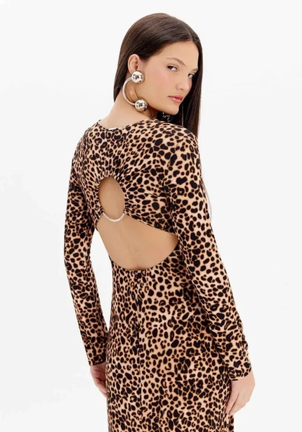 Vestido Midi Animal Print – Myft