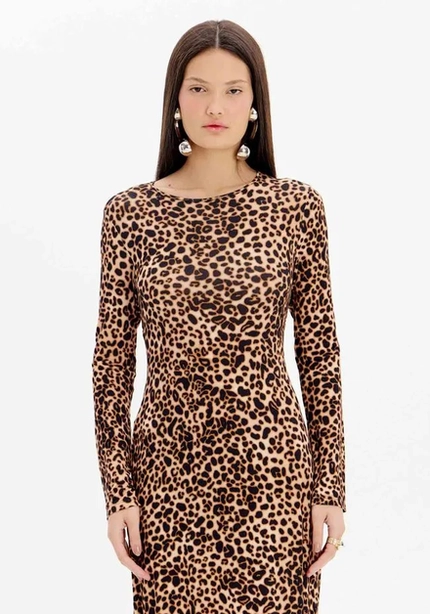 Vestido Midi Animal Print – Myft