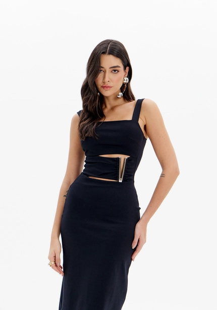 Vestido Midi com Recorte V – Myft