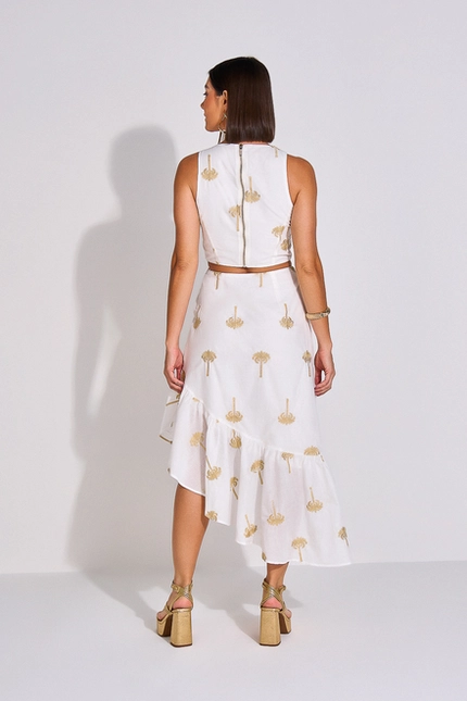 Vestido Midi com Bordado – Yexx