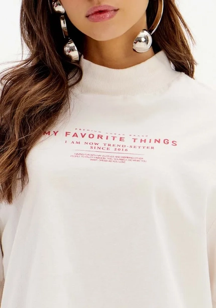 T-Shirt Com Estampa Gola Alta – Myft