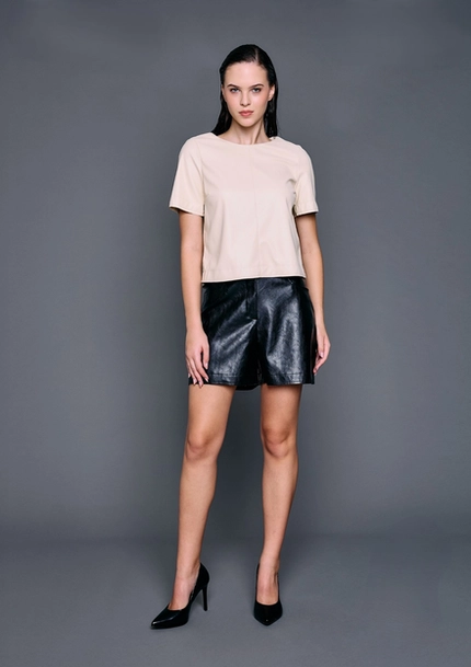 Blusa PU Manga Curta – Alpelo