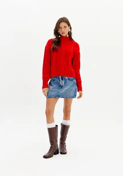Blusa Tricot Gola Alta - Myft