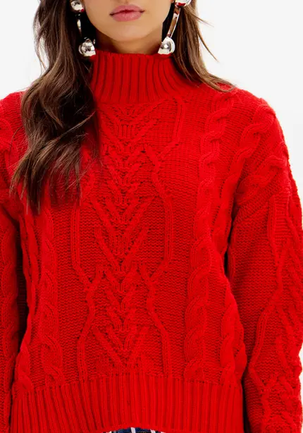 Blusa Tricot Gola Alta - Myft