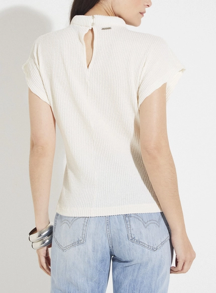 Blusa Canelada Gola Alta - Forum