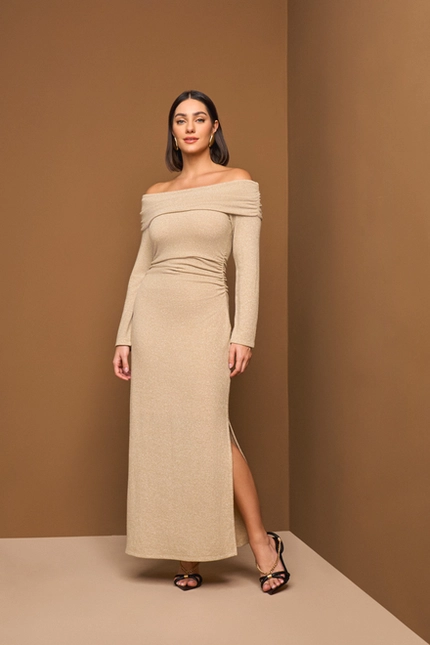 Vestido Midi Ombro a Ombro - Yexx