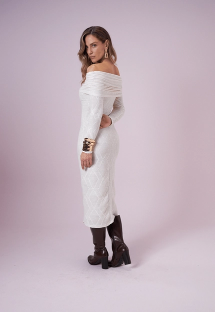 Vestido Midi Ombro a Ombro – Bana Bana