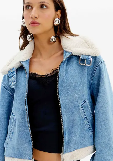 Jaqueta Jeans com Pelo – Myft