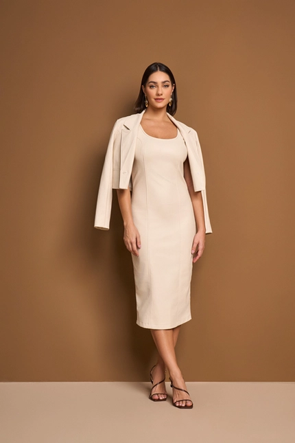 Vestido Midi com Fenda – Yexx