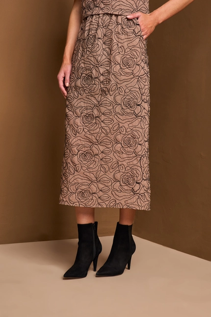 Saia Midi Estampada – Yexx