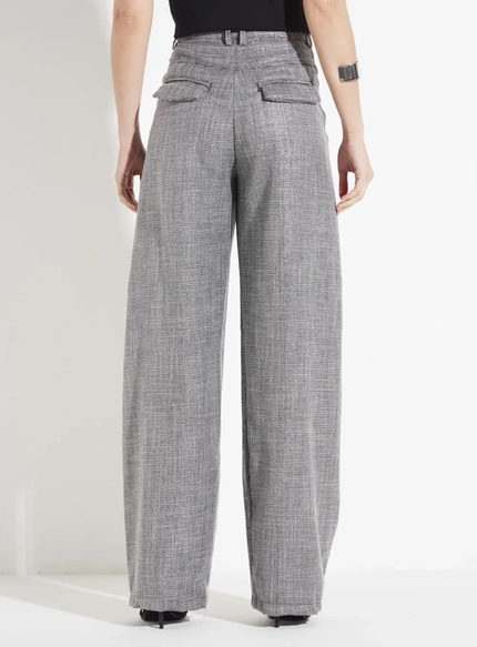 Calça Reta Alfaiataria Estampada – Forum