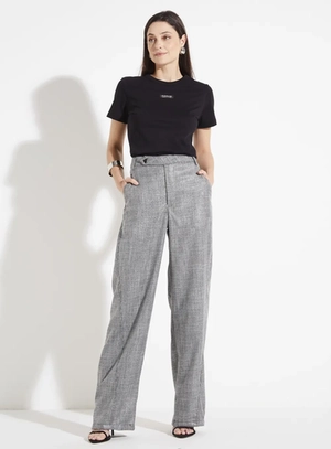 Calça Reta Alfaiataria Estampada – Forum