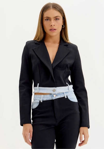 Blazer Cropped com Barra – Myft
