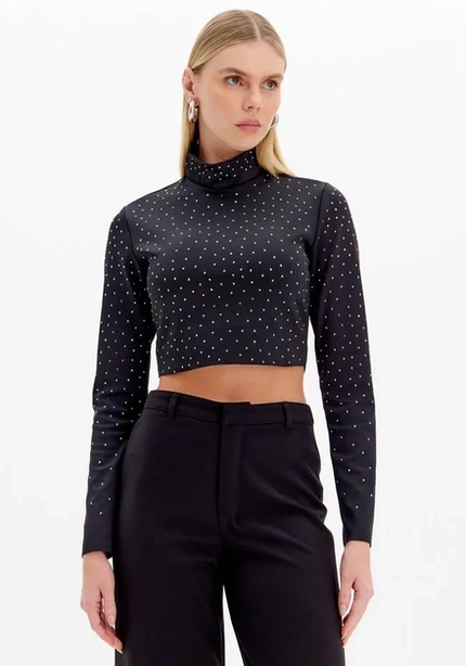 Blusa Cropped com Brilhos – Myft