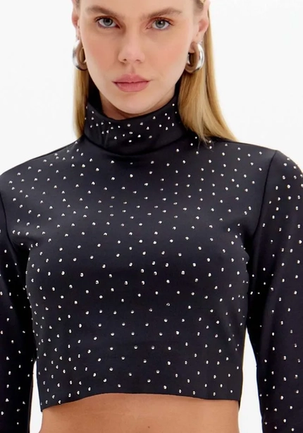 Blusa Cropped com Brilhos – Myft
